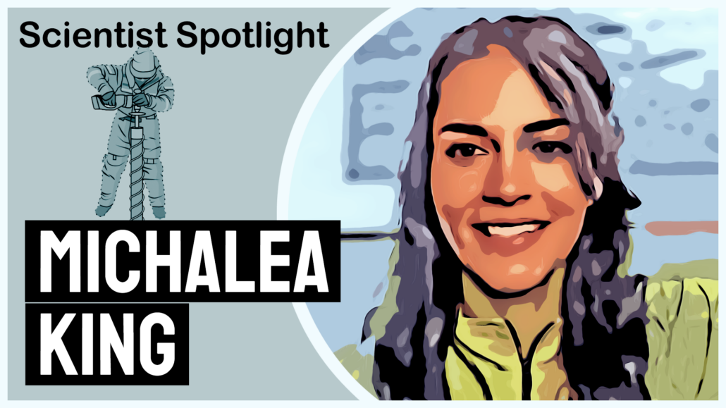 A stylized image of Dr. Michalea King